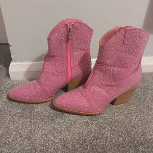 Sparkling Pink Ankle Booties